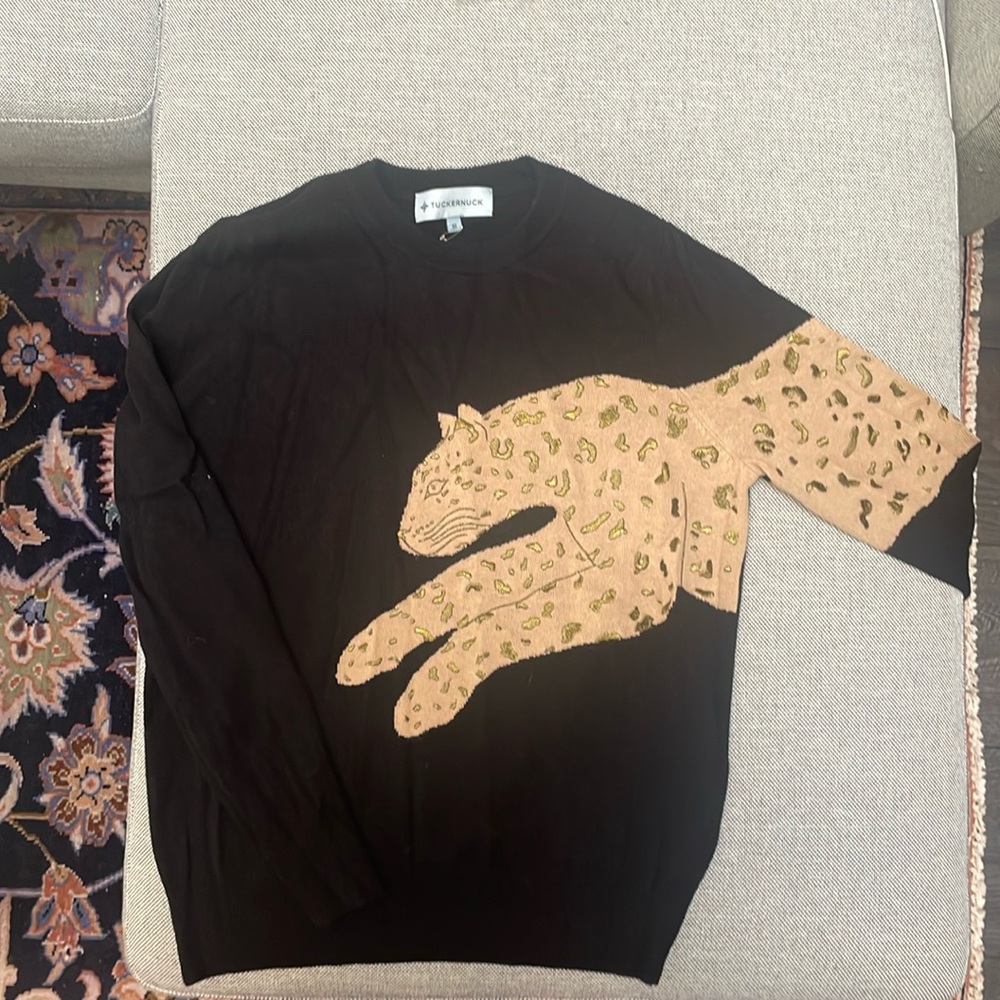 Tuckernuck Black Leopard Sweater